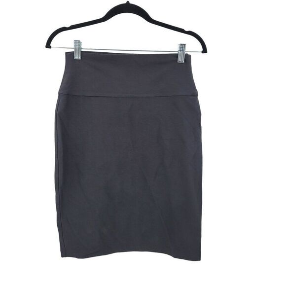 Eileen Fisher Skirt XS Charcoal Gray Knit Stretch Pencil Career Work Neutral - Picture 1 of 8